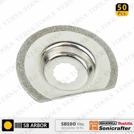 Versa Tool 63mm Semi Round Electroplated Diamond Grout Blade, 8mm Offset Mount, PK 50 SB50O